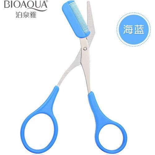 BIOAQUA Eyebrow Trimmer Scissors Comb Hair Removal Grooming Shaping Shaver Eye Brow Trimmer Makeup Tools Eyelash Hair Clips