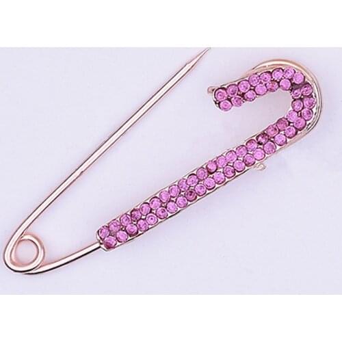 Fashionable Simple Double Row Rhinestone Brooches Pins Women Accessories Jewelry Bijoux Wholesale Clothes Buckles Brooch