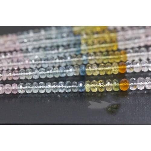 AAAA LOOSE BEADS Morganite Roundelle faceted 3.5-6mm Wholesale for DIY jewelry necklace 42cm