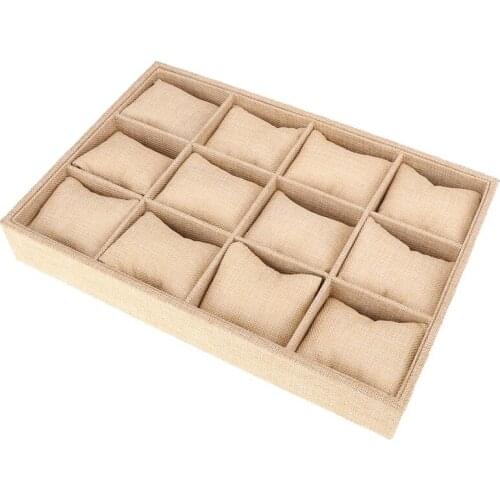 Watch Display Storage Box Case 12 Grids Multi-Functional Bracelet Watches Display Casket Watches Holder Casket