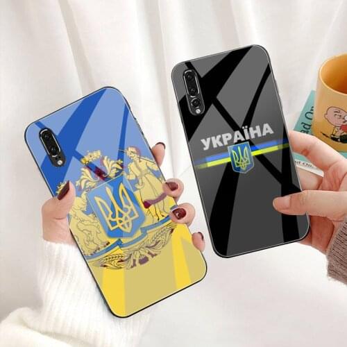Ukraine Flag Phone Case Tempered Glass For Huawei P30 P20 P10 lite honor 7A 8X 9 10 mate 20 Pro