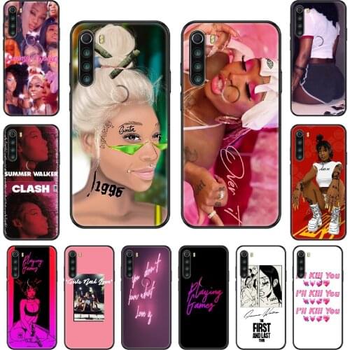 Girl Rapper Summer Walker Phone case For Xiaomi Redmi Note S2 4 5 6 7 8 A S X Plus Pro black pretty waterproof soft shell