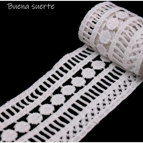 2019 2Y Micro Fiber Black/white Embroidered Fabric Lace Trim Ribbon Handmade DIY Sewing Supplies Craft for Costume Decoration