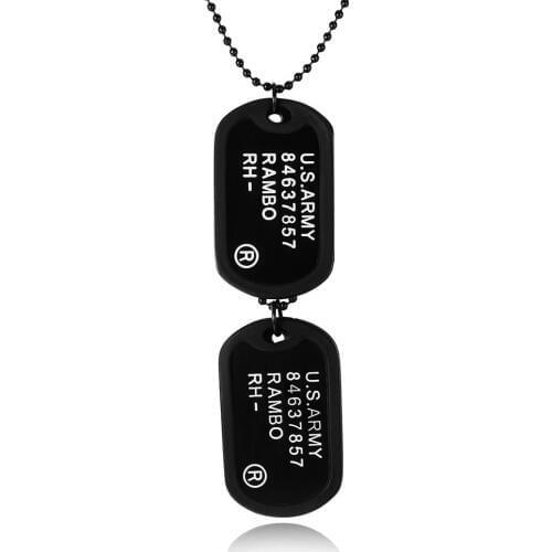 New Dog Tag Necklace Pendant Beads Chain For Men USA Army Military Soldier Fashion Punk Males Jewelry