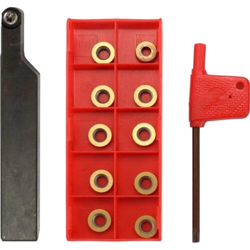 SRAPR 1616H10 Turning Tool Set WIth Carbide Inserts Wrench Face Milling Cutter External Lathe Tool Holder DIY Lathe Cutter