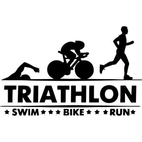 Car Stickers Triathlon Swim Bike Run Athlete Sport Auto AccessoriesRear End Car Exterior Vinyl Waterproof Stickers KK 17cm*11cm
