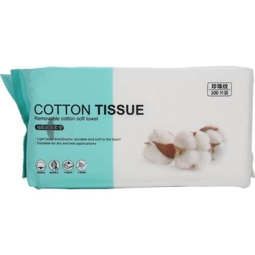 100pcs Disposable Face Towel Extractable Face Cleansing Wet Dry Dual Use Double-sided Cotton Tissues Face Makeup Pads