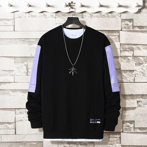 Casual Sweatshirt Men 2020 Autumn Solid Hip Hop Streetwear Pullovers Hoodies Mens O-Neck Harajuku Sweatshirts Letter Printing