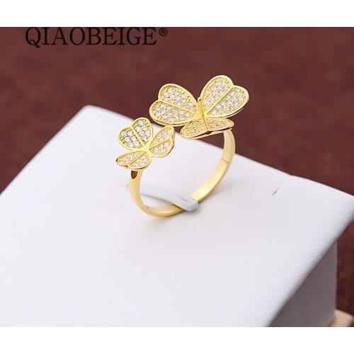 QIAOBEIGE DIY aceessory ring fittings Fashion Wholesale American Hot Sale Pearl Ring flower Design open Ring Woman Jewelry