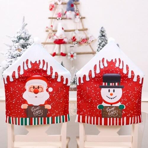Christmas Santa Hat Chair Cover Merry Christmas Decoration for Home New Year 2022 Christmas Wine Bottle Cover Navidad 2021 Natal