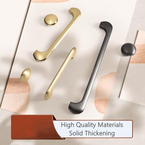 Modern Gold Long Handle Solid Zinc Alloy Cabinet Pulls Drawer Knobs Kitchen Door Cupboard Handles Furniture Pull Hardware