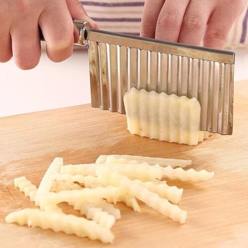 Spiral Knife Potato Crinkle Cutter Stainless Steel Wave Knife Fruits Vegetable Slicer Kitchen Accessories Tornado Potato Cutter
