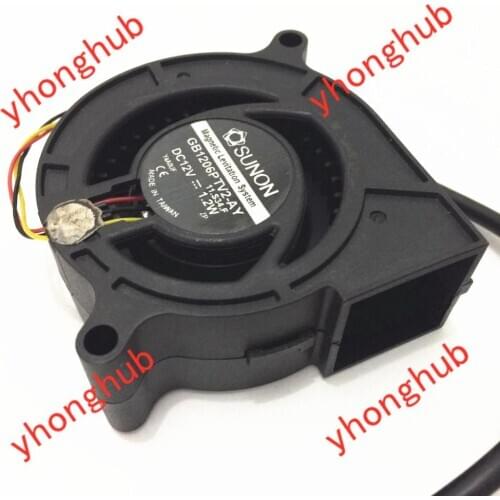 SUNON GB1206PTV2-AY 11.S34.F DC 12V 1.2W 60x60x25mm 3-wire Server Projector Cooling Fan