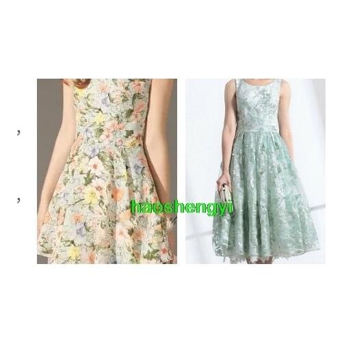 Bronzing printed organza fabric, printed dress embroidered embroidered garment fabric