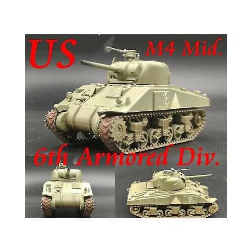 Trumpeter 36251 1/72 M4 Sherman Middle Tank 6th Armored Model Car Plastic TH07821-SMT6