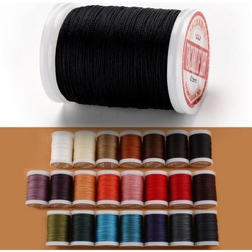 Non-split Strand Wax Thread 0.4-0.6mm Polyester Material Sinterable Round Waxed Cord Hand Sewing Leather Thread Strings for Bag