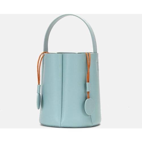 Women Composite Bag Genuine Leather Korean new Fashion Solid String shoulder bag handbag 2 pic set ladylike designer bag