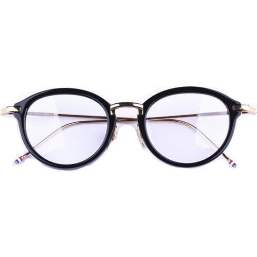 Luxury Brand Round Eyeglasses Frames Acetate+Alloy Frame Retro Trend Glasses Women Myopia Frame Men Korean Style Boys Girls