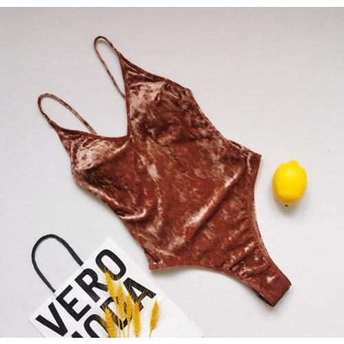 2021 Sexy One Piece Swimsuit Push Up Swimwear Women Velvet Monokini Adjustable Shoulder Swimsuit Bodysuit Bathing Suit Swim Wear