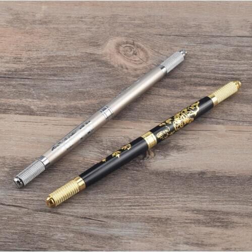 100Pcs Chinese Style Professional Permanent Makeup Eyebrow Pen Manual Tattoo Microblading Pen Eyebrow Lip Tools 2 Heads