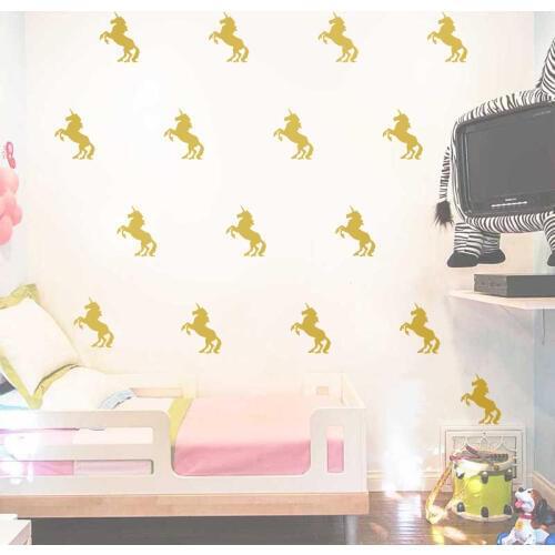 16pcs/set Cartoon Animal Unicorn Polka Circle Dots Wall Sticker For Kids Rooms Vinyl Decals Home Decor Stars Art Mural Poster