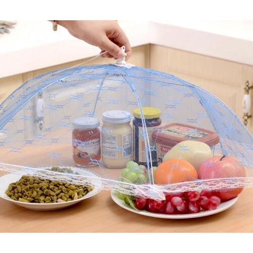 1P Umbrella Food Covers Anti Fly Mosquito Meal Cover Lace Table Home Food Cover Kitchen Gadgets Cooking Tool Random Color 100gD