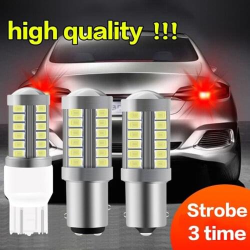 2PCS High Quality 33LED Car Motorcycle LED Bulbs Brake Lamp Strobe Reverse Light Turn Signal T20 1156 1157 P21W BA15S