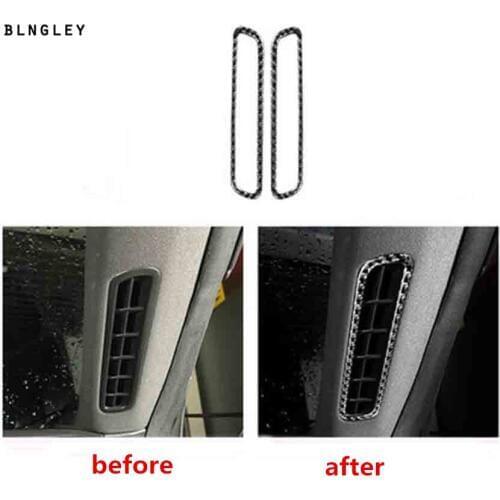 2pcs/lot Epoxy glue carbon fiber grain A pillar air conditioning outlet cover for 2012-2016 Volkswagen VW passat B7 passat CC