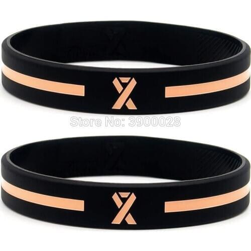 300pcs Peach Awareness Ribbon silicone wristband bracelet free shipping by DHL