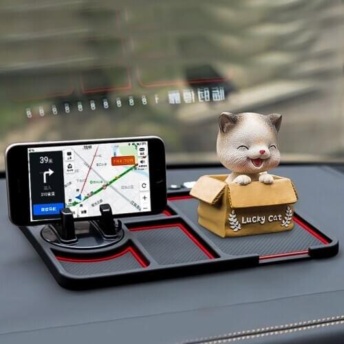 Car Phone Holder Multi-function Car Anti-skid Pad Bracket Interior Supplies Storage Pad Temporary Parking Number Plate Car Stuff