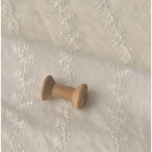 Off White Embroidered Wall Silk Cotton Fabric Small Fresh Sunscreen Shirt, Long Skirt, Hanfu Lolita Fabric