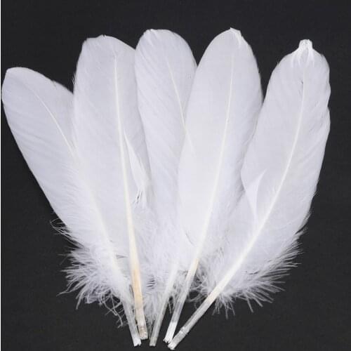 50pcs White Natural Goose Feathers Party Crafts Decoration 6-8inch/15-20cm Can Be Used As DIY Clothing Sewing Material