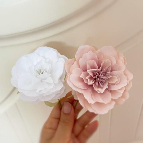Free Shipping 8cm Blush Pink White Handmade Flowers