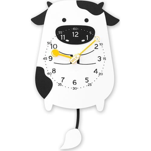 Silent Wall Clock Cartoon Creative Pendulum Simple Kids Wall Clock Animal Living Room Reloj Cocina Household Products AA60WC