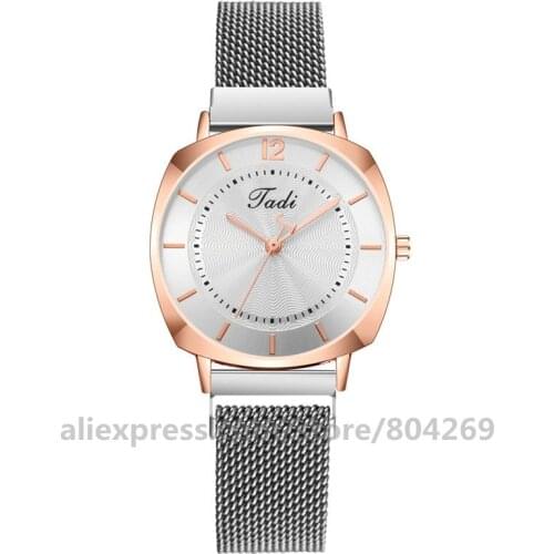 Brand New Fashion Women Square Magnetic Belt Wristwatch Charming Women Quartz Magnet Strap Dress Watch