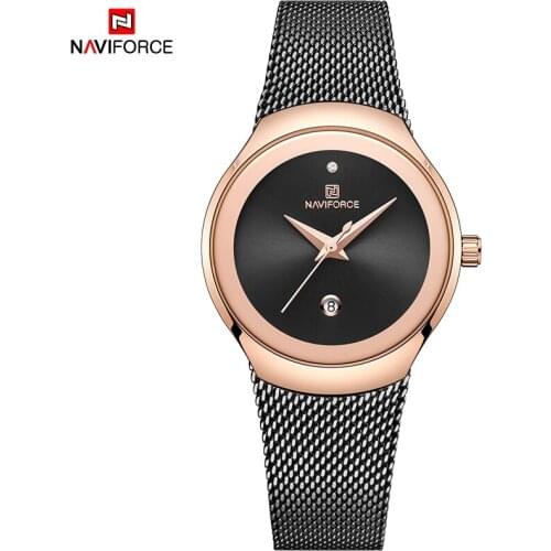 2021Women Watch NAVIFORCE Top Brand Luxury Fashion Ladies Quartz Watches Mesh Stainless Steel Casual Clock Girl Relogio Feminino