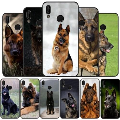 German Shepherd Dog black soft Phone Case for huawei P40 P30 P20 P10 Pro lite P9 Lite nova 4E 6SE Psmart 2019 Y6 9 Prime