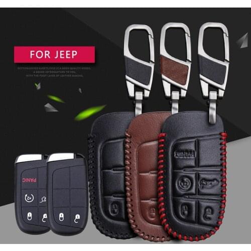 Remote Smart Car Key Case Cover For Jeep Wrangler Patriot Grand Cherokee Compass Liberty 2&5 Button Auto Key Fob Holder Keychain