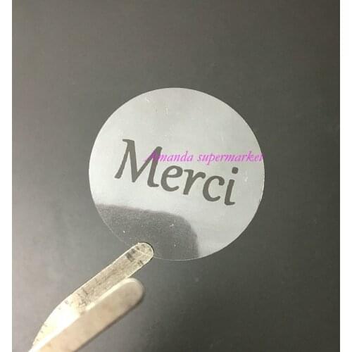 French Merci Thank you Label Transparet Sticker ,Seals Gift stickers 100pcs