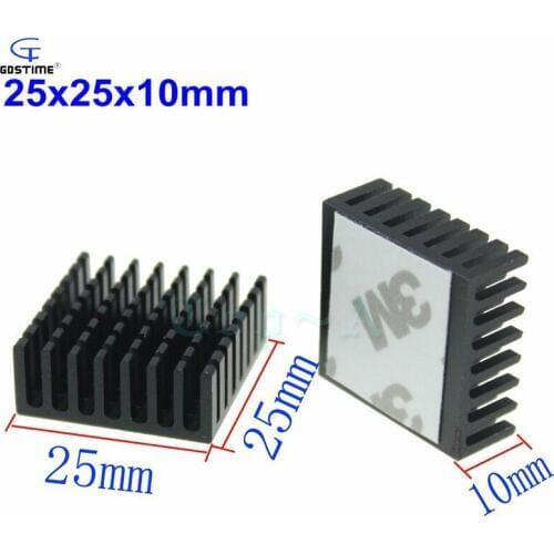 Gdstime 10 pcs 25x25x10mm Aluminum Heatsink for Chip CPU GPU VGA RAM IC LED Heat Sink Radiator Cooler Cooling 25mm