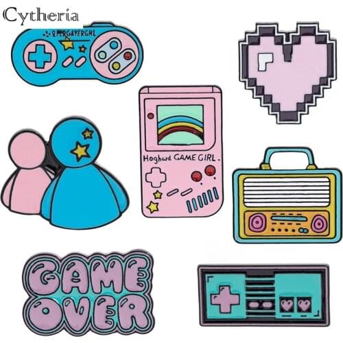 Gamepad joystick Street game console pins Cute Fun Badges Brooches Enamel pins for backpack friends Gifts Jewelry wholesale