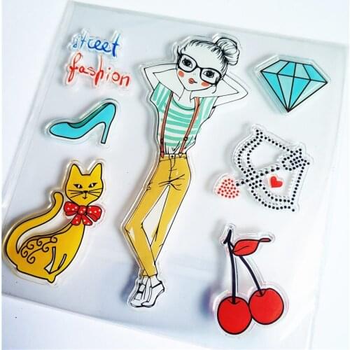 Hot selling Cherry transparent clear stamp / silicone seal roller stamp DIY scrapbook album / card production