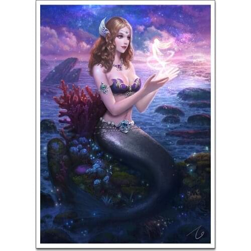 Beautiful mermaid Canvas Paintings on The Wall Art Posters and Prints Nordic Picture for Living Room No Frame