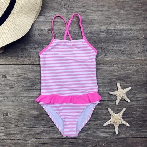 5-12Years Falbala Girls Swimsuit Brand New Summer Print Girls Swimwear One Piece Swimsuit Children Monokini Bathing Suit
