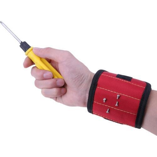 Polyester Magnetic Wristband Portable Tool Bag Electrician Wrist Tool Belt Screws Nails Drill Bits Holder Repair Tool Bag