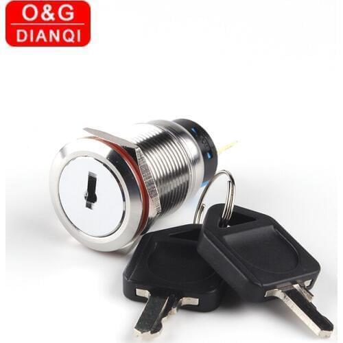 19mm Metal Knob Switch Stainless Steel Key Switch 2Position 3Position Rotary Switch ON OFF Power Switch with Free Wires