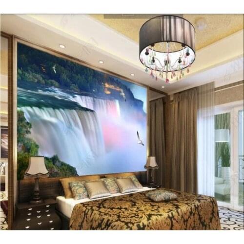 Papel de parede fairyland-like waterfall and flowing water 3d wallpaper mural,iving room tv wall bedroom wall papers home decor