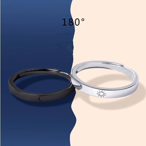 Couple Rings moon Star Fashion Wedding Bride Bridegroom Jewelry Sun Moon Rings Anniversary for Best Friends