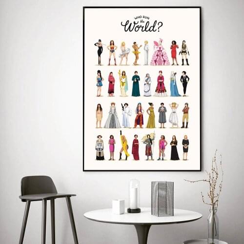 Who Run The World Poster Future Is Female Canvas Painting Girlboss Gift Wall Feminism Art Print Picture For Bedroom Home Decor