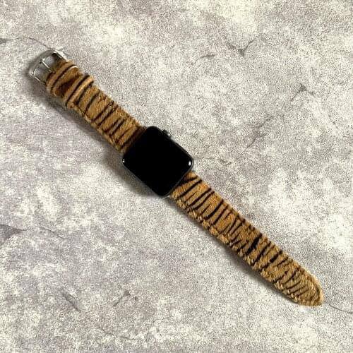 Women Zebra Pattern Plush Watchband For Apple Watch Band 38mm 40mm 42mm 44mm Leather Series 3 4 5 6 SE iWatch Strap Bracelet